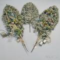 Three Large Beaded Floral Funerary Sprays
