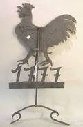 Rooster wrought iron weathervane dated 1777