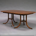 George IIIstyle Inlaid Mahogany Veneer Double Pedestal Dining Table