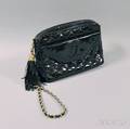 Chanel Quilted Black Patent Leather Handbag