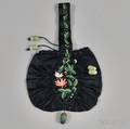 Embroidered Black Silk Reticule