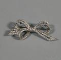 14kt White Gold and Diamond Ribbon Brooch