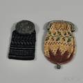 Two Beaded and Crocheted Silk Coin Purses with Silver Clasp Closures