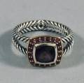 David Yurman Sterling Silver 18kt Gold Ruby and Pink Sapphire Cabletwist Ring