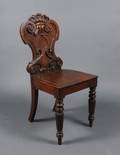 English Mahogany Hall Chair w Prince of Wales
