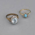 Two Gold Gemstone and Diamond Rings