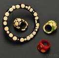 Four Polka Dot Bakelite Jewelry Items
