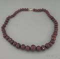 Graduated Faceted Red Stone Bead Necklace