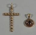 Two Gold Gemset Jewelry Items
