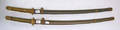 Two samurai swords with scabbards having fish skin grips
