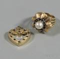 Two 14kt Gold and Sapphire Jewelry Items