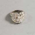 14kt White Gold and Diamond Floriform Cluster Ring