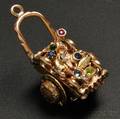 14kt Gold Gemset Wheelbarrow Charm