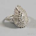 14kt White Gold and Diamond Pearshaped Cocktail Ring