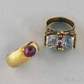 Two Gold Gemstone Rings