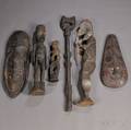 Six New Guinea Carved Wood Items