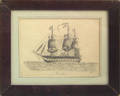 American graphite on paper ship portrait late 19th c