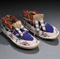 Pair of Lakota Beaded Hide Moccasins