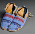 Pair of Lakota Beaded Hide Moccasins
