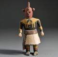 Hopi Polychrome Carved Wood Mudhead Kachina