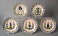 Five Quimper salad plates ca 19001925