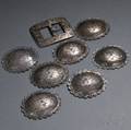 Group of Navajo Silver Concha Belt Parts