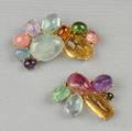 Two 14kt Gold Gemset Brooches