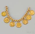 Gold Coin Charm Bracelet
