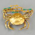 18kt Gold and Enamel Crab Brooch