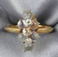 Edwardian 18kt Gold Moonstone and Diamond Ring