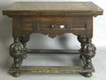 Jacobean style oak dining table with period and nonperiod elements