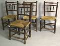 Set of 4 English rush seat chairs