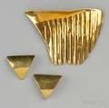Brass Brooch and Earrings Robert Lee Morris