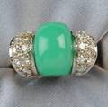 18kt Gold Chrysophrase and Diamond Ring