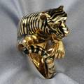 18kt Gold Enamel and Emerald Tiger Ring