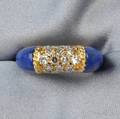 18kt Gold Lapis and Diamond Ring Van Cleef  Arpels