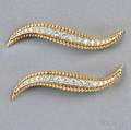 Pair of Platinum 18kt Gold and Diamond Haricot Pins Van Cleef  Arpels