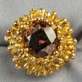 18kt Gold and Fancy Dark Orange Brown Diamond Ring