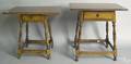 Pair of contemporary tiger maple tavern tables