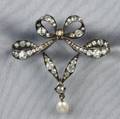 Antique Diamond Bow Brooch