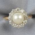 Edwardian Pearl and Diamond Ring