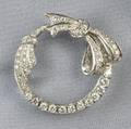 14kt White Gold and Diamond Circle Pin