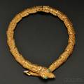 14kt Gold Gemset Snake Necklace Eric de Kolb