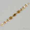 Retro 14kt Gold and Green Tourmaline Bracelet Tiffany  Co
