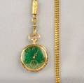 Antique 14kt Gold and Enamel Open Face Pendant Watch