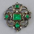 Emerald and Diamond PendantBrooch
