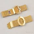 Two 14kt Gold Slide Bracelets