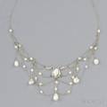 Edwardian Platinum and Freshwater Pearl Bib Necklace