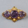 Antique 14kt Gold and Amethyst Brooch