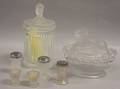 Seven Pressed Colorless Pattern Glass Items
